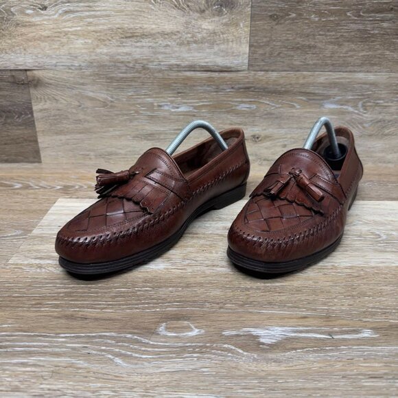 Georgio Brutini Naples Brown Leather Loafers Men's Size 10 - Picture 1 of 7